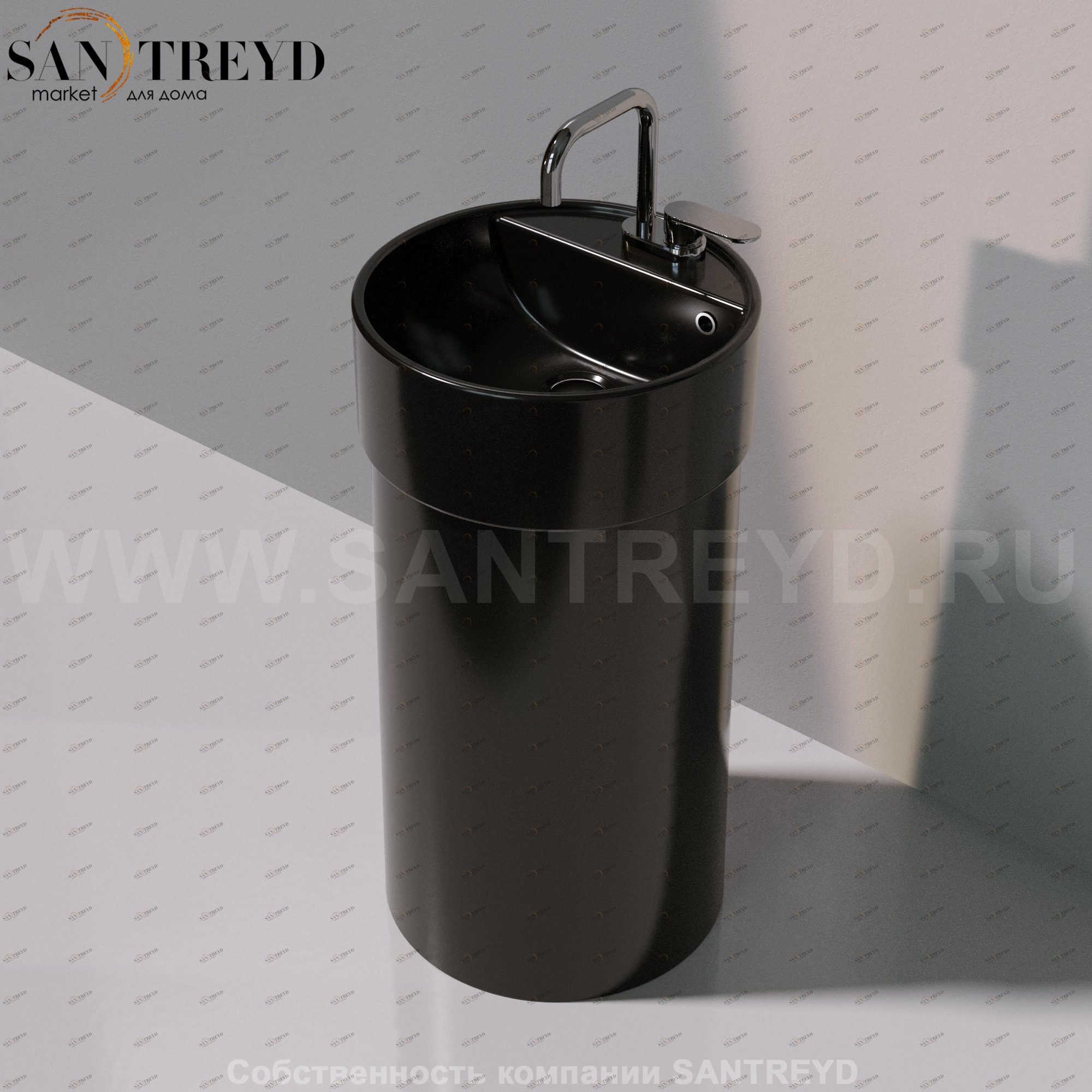 505042ACOLC9017 Напольная раковина стоящая круглая Ceramica Flaminia Twin