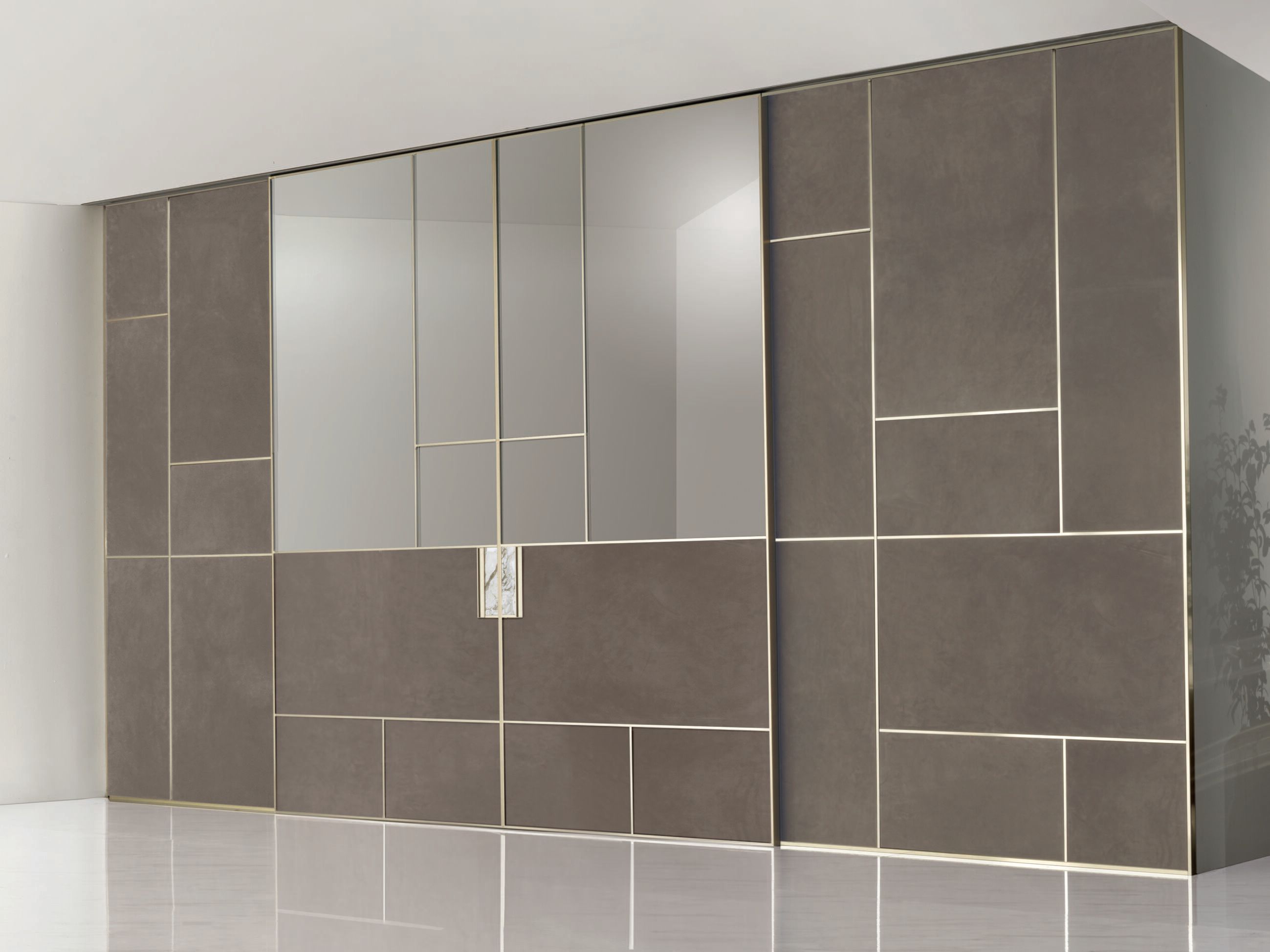 Раздвижные двери из кожи и стекла Longhi Aluminiun Chic-Doors ARCH-00061555