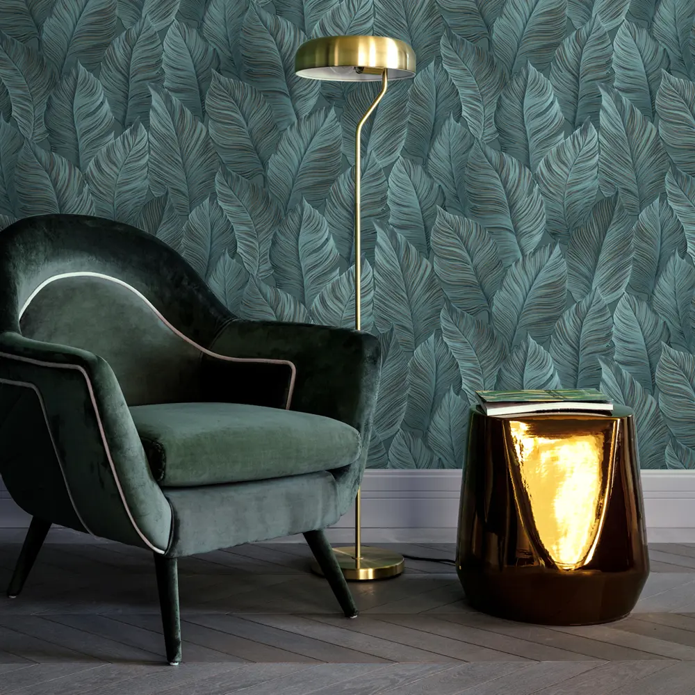 Erismann Samui: Флизелиновые обои с растительным орнаментом в зелёных тонах 89405510 STLM-1563381 - Вид №3