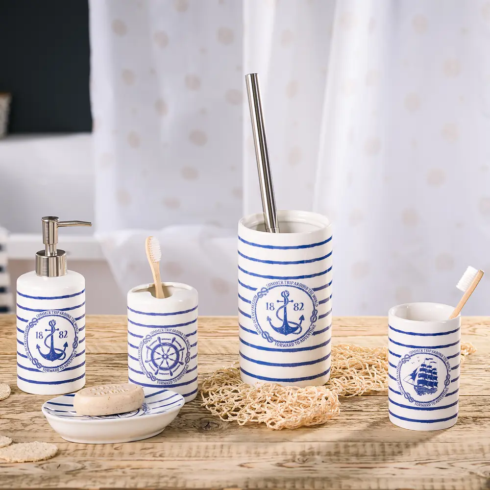 Мыльница Adventure керамика цвет белый/синий VERRAN STLM-2178409 - Вид №4