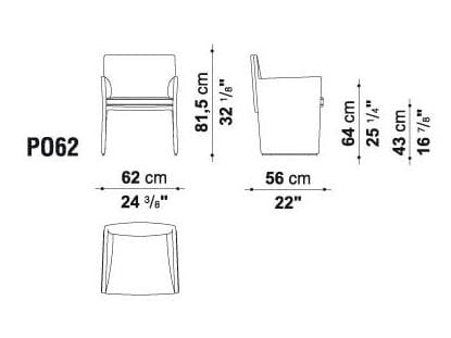 Кожаное кресло с подлокотниками B&B Italia Project поза ARCH-00125977 - Вид №3