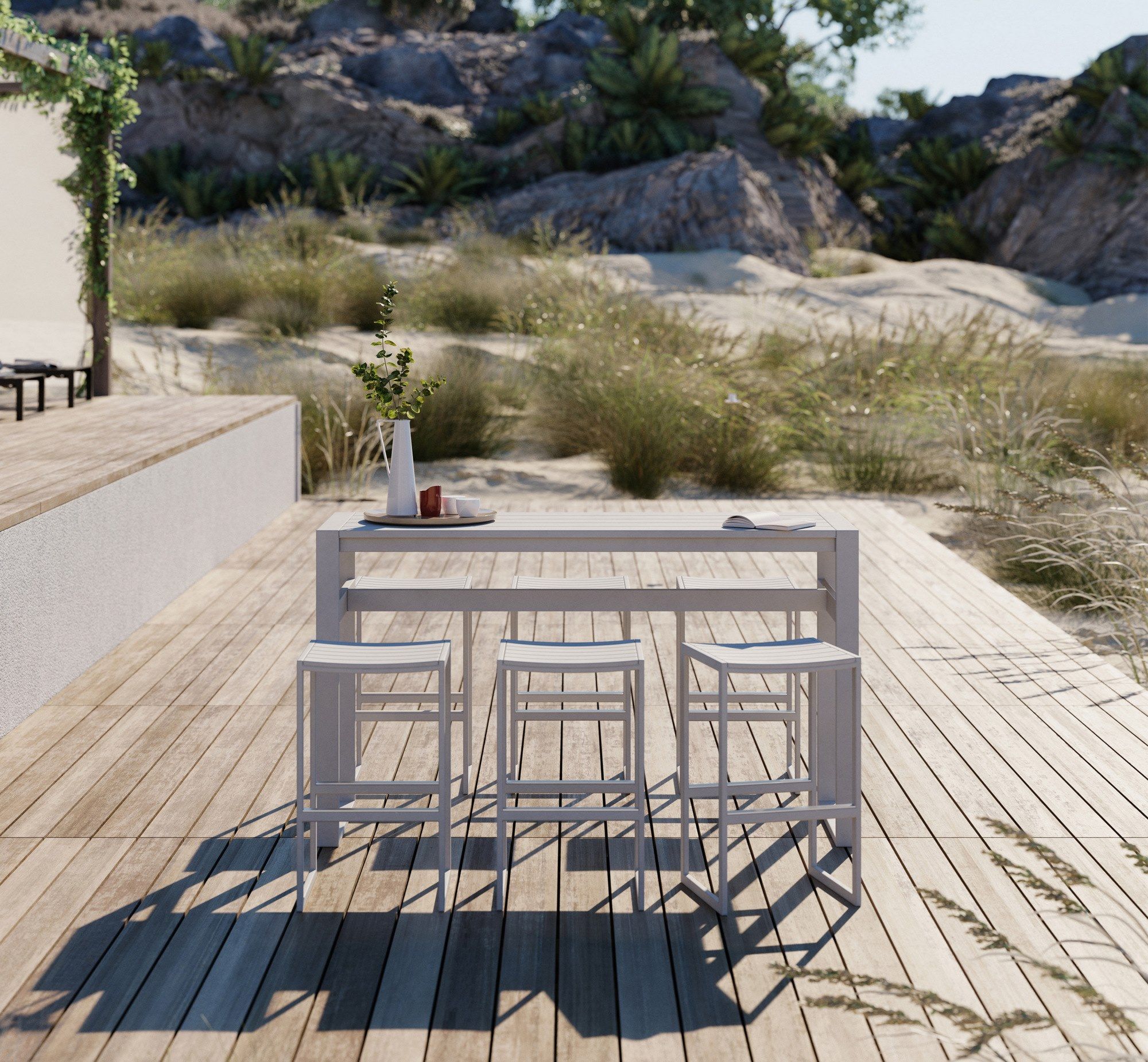 Высокий прямоугольный алюминиевый стол с порошковым покрытием Case Eos ARCH-00082338 - Вид №7