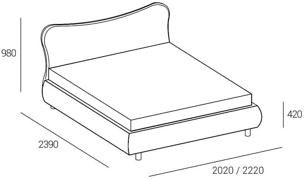 Dall'Agnese Мягкая кожаная кровать king size Christal sun-id-1426543 - Вид №4