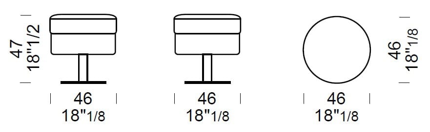 Кожаный низкий стул Borzalino фрисби ARCH-00063082 - Вид №1