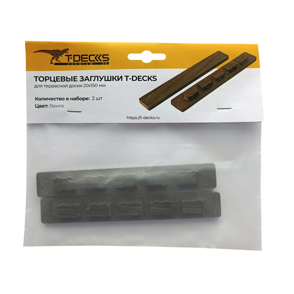 87038324 Заглушка для террасной доски T-Decks 150x20 мм ДПК цвет венге STLM-1014218  - Вид №1