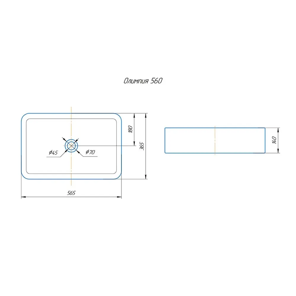 KIROVIT Раковина «Олимпия» для столешницы 56 см 82124848 STLM-0019661 - Вид №7