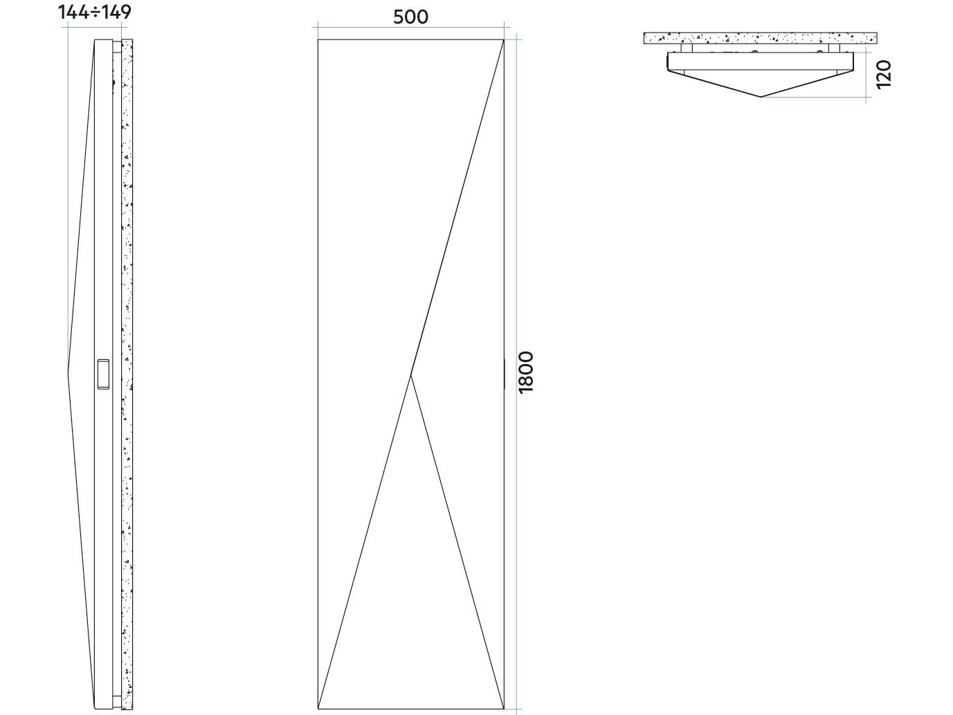 Усовершенствованный вертикальный мебельный электрический радиатор Irsap Polygon ARCH-00126123 - Вид №3