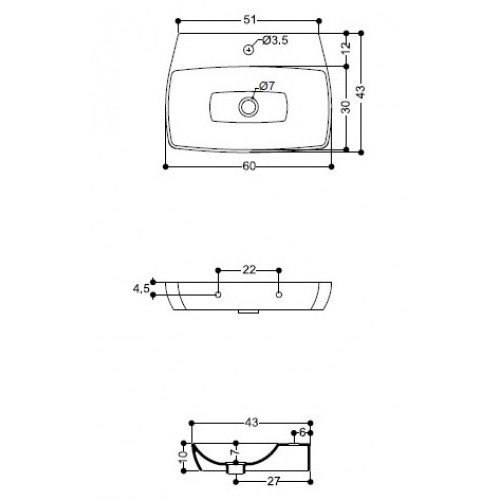 42092 Накладная раковина на столешницу  овальная Santreyd  - Вид №2