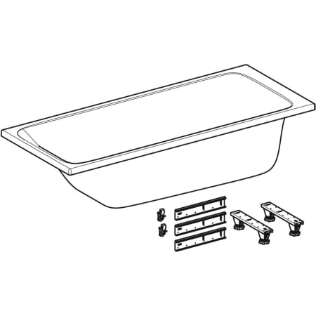 554.120.01.1 Прямоугольная ванна Geberit Tawa, тонкое исполнение, с ножками Geberit  - Вид №7