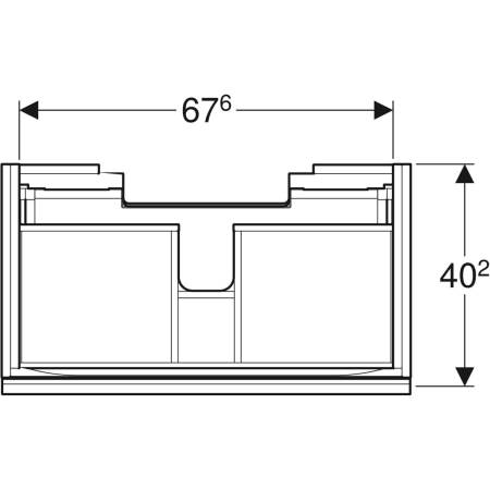 500.616.JK.2 Шкафчик для раковины Geberit Acanto, с одним выдвижным ящиком и одним внутренним выдвижным ящиком, с укороченным вылетом, с сифоном Geberit  - Вид №19