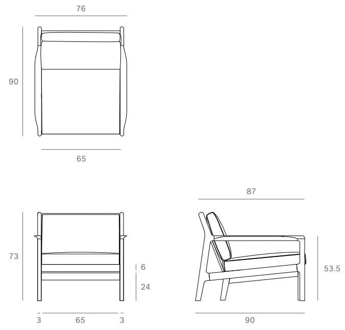 Тканевое садовое кресло с подлокотниками Ethnicraft Джек ARCH-00069307 - Вид №15