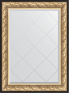 BY 4208 Зеркало с гравировкой в багетной раме - барокко золото 106 mm EVOFORM Exclusive-G