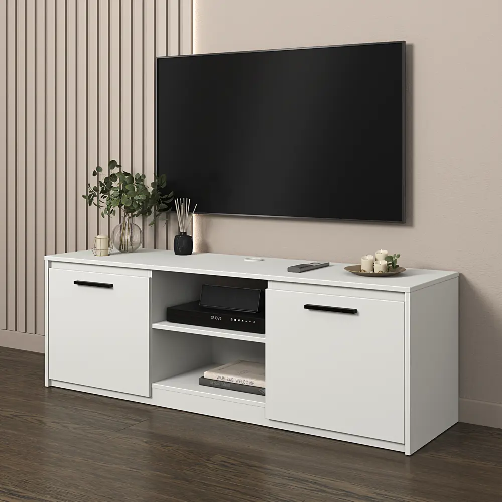 Тумба под телевизор Лион 150x50x41.6 см ЛДСП цвет белый Santreyd STLM-2197562