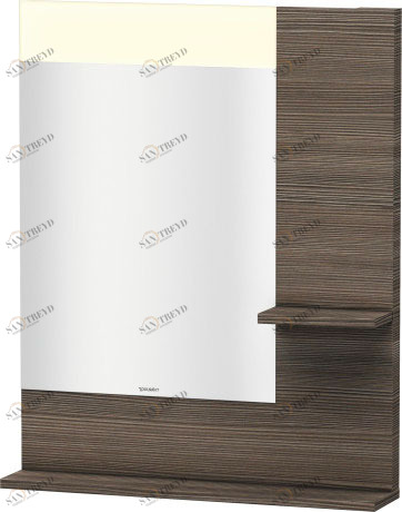 VE732005151 Vero Зеркало с полочками сбоку и внизу Сосна коричневая, декор Duravit