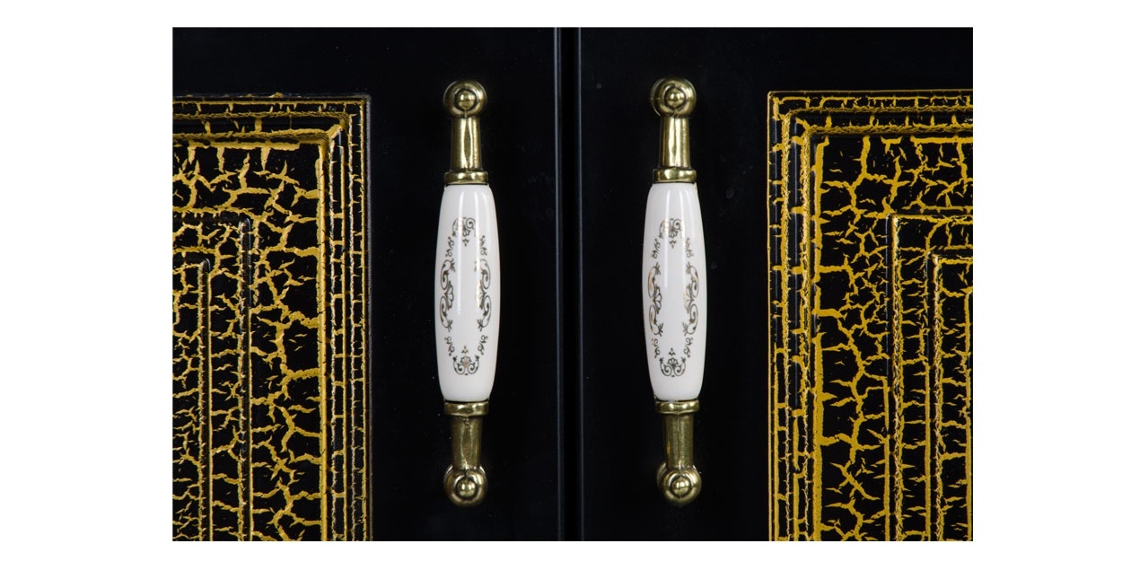 Комплект мебели Aquanet Валенса 90 черный краколет/золото 00180242 - Вид №3