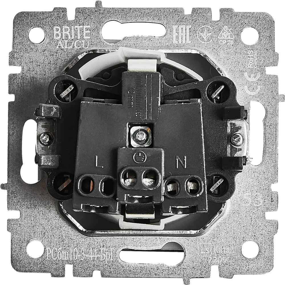 Розетка IEK Brite встраиваемая с защитными шторками, графит 87761576 STLM-1545123 - Вид №6