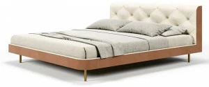 Formitalia Кожаная кровать с тафтинговым изголовьем Overseas