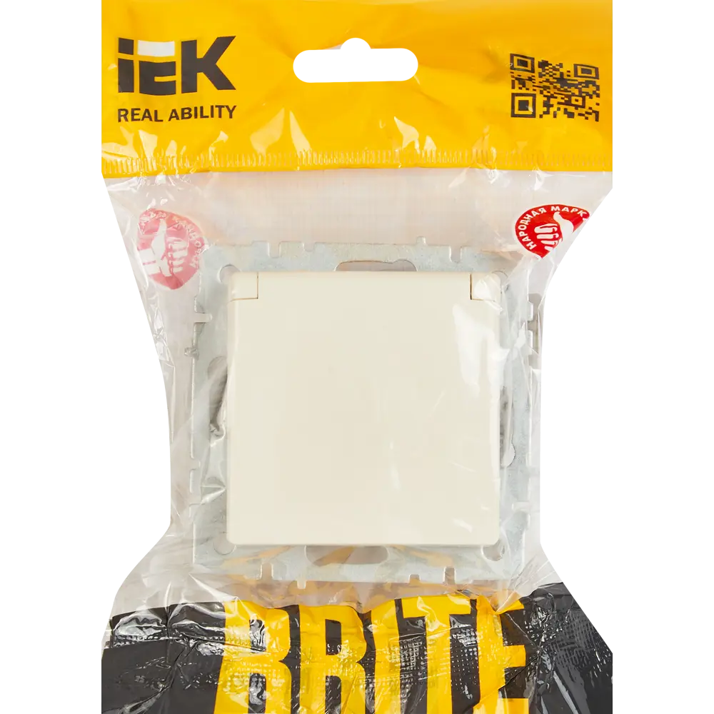 Розетка IEK Brite влагозащищенная с крышкой и шторками, бежевая 87761503 STLM-1115006 - Вид №4