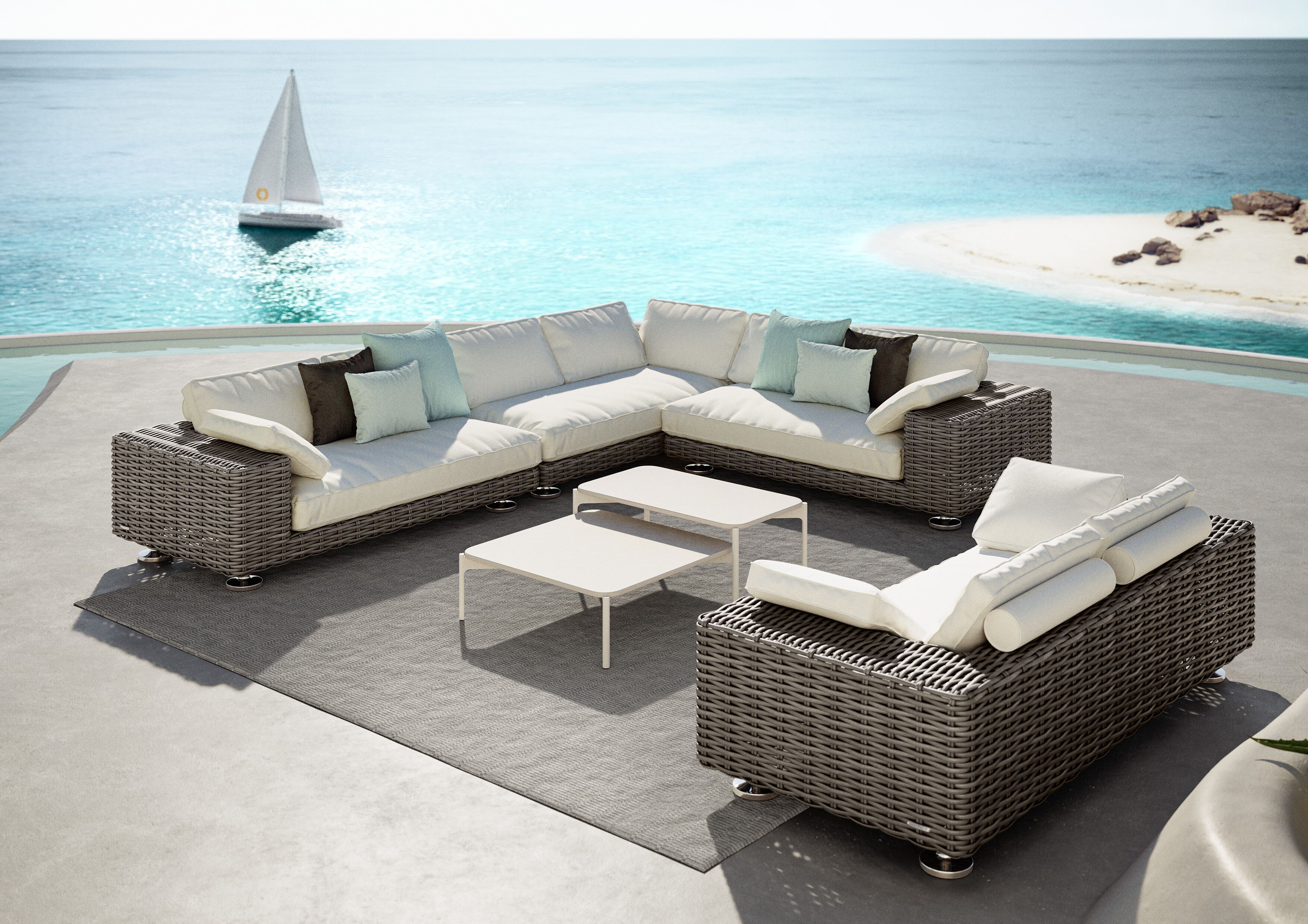 Тканевый модульный садовый диван DEDON Парос ARCH-00110216 - Вид №4