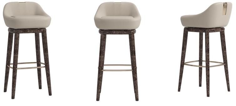 Reiggi Высокий кожаный табурет  Rc365  - Вид №1