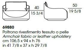 Giorgetti Кожаное кресло с подлокотниками Martini sun-id-1450565 - Вид №3
