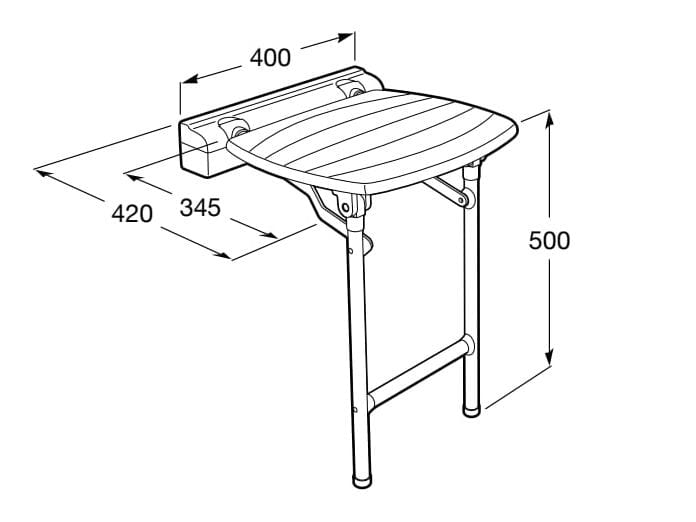 Складное металлическое сиденье для душа Roca ACCESS ARCH-00083645 - Вид №2