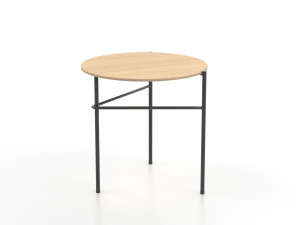 Круглый стол из стали и дерева