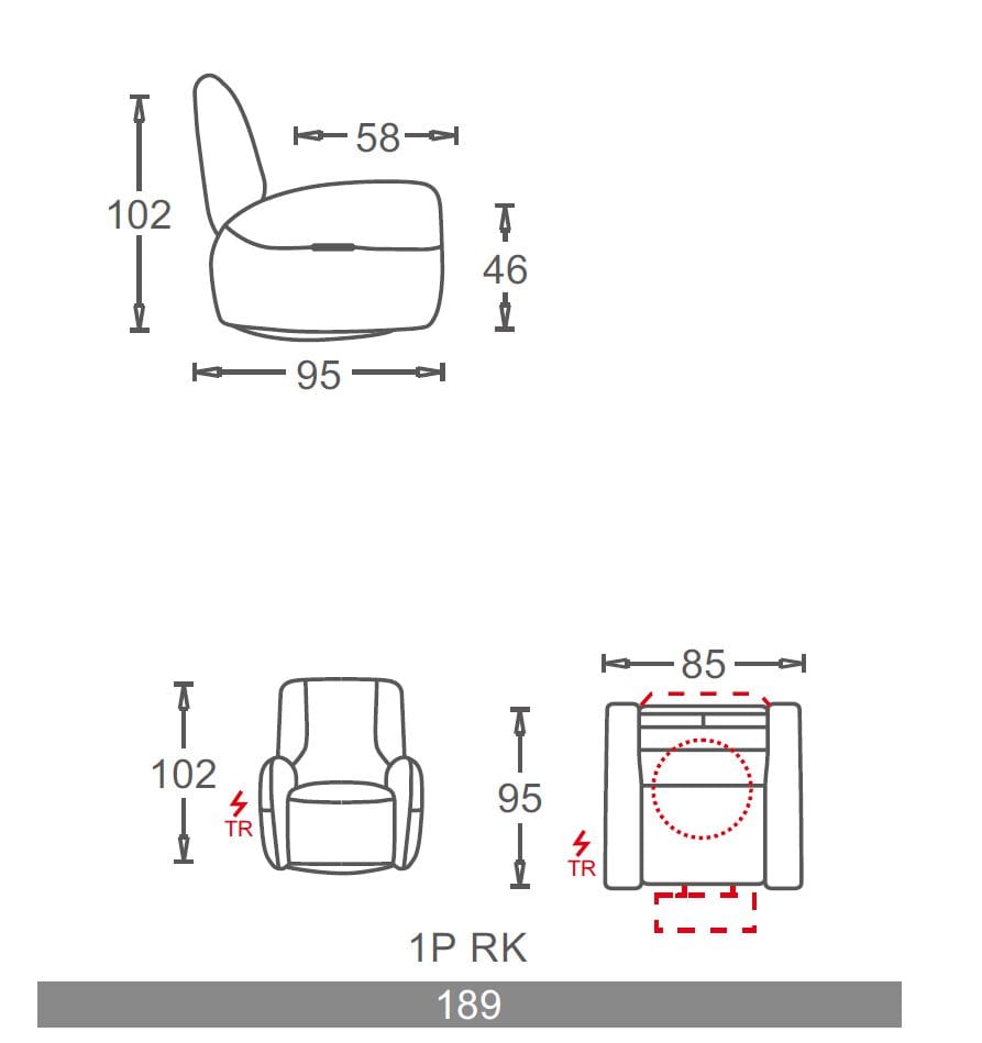 Кожаное кресло с электрическим движением CAMPO DE' FIORI CL136 ARCH-00063153 - Вид №7
