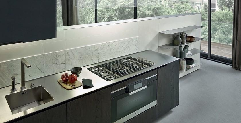 Poliform Кухня из стали и дерева с полуостровом sun-id-1424834 - Вид №44