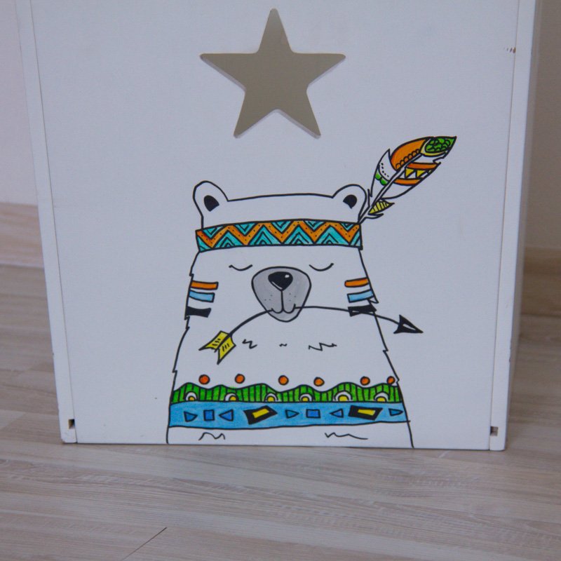 Деревянный ящик для игрушек розовый с сердечком VAMVIGVAM  282053 Розовый Santreyd  - Вид №5