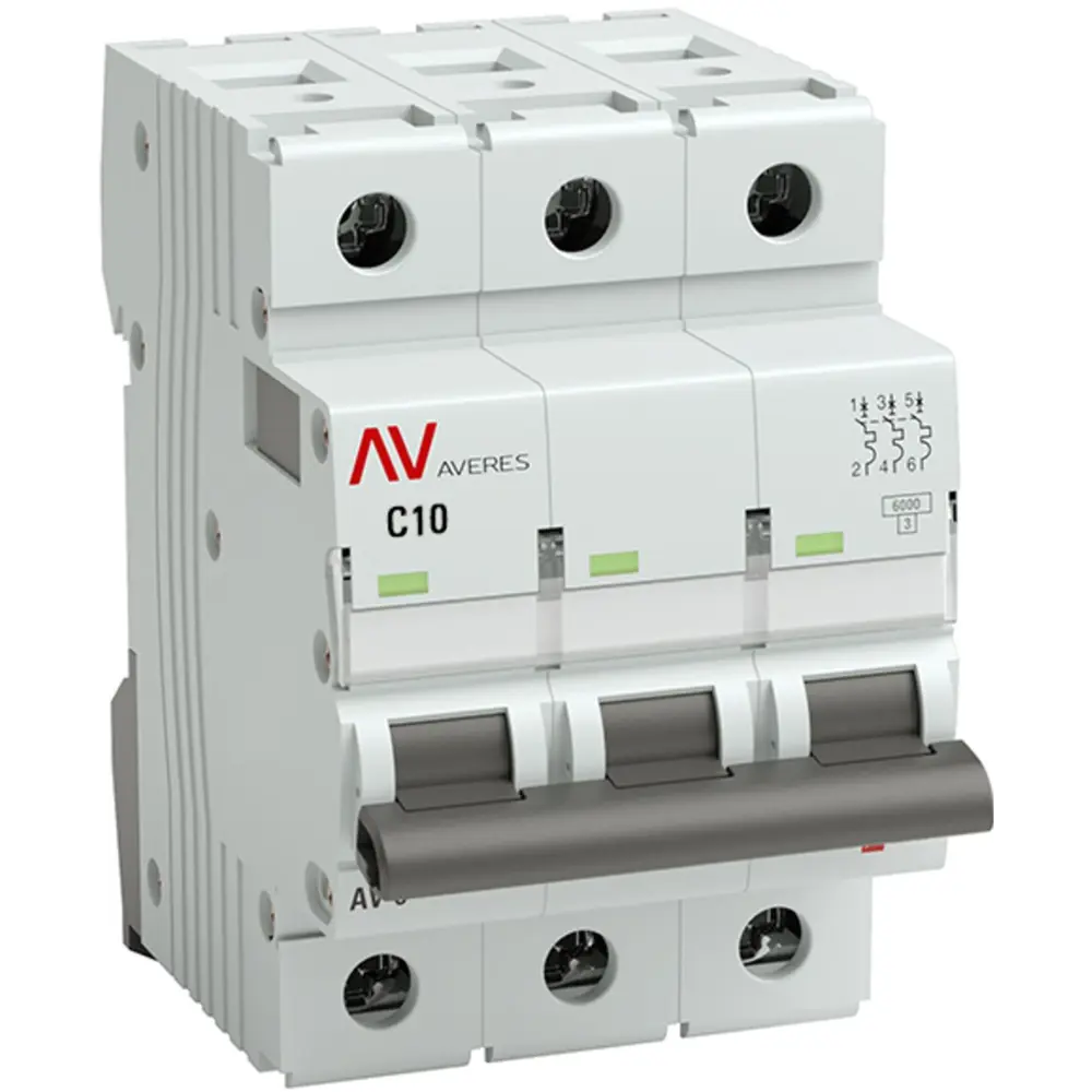 Автоматический выключатель EKF AV-6 3P для защиты электросети 84579885 STLM-0052247