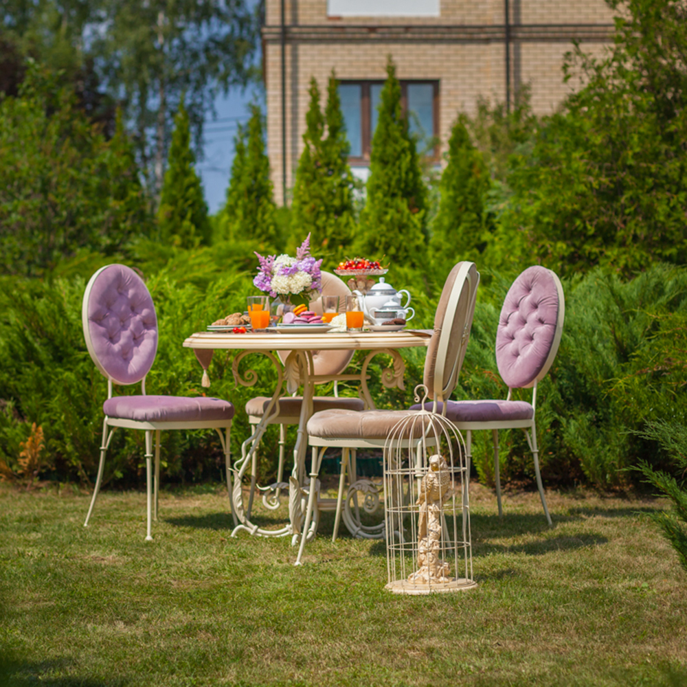 19010 Кованый обеденный стол Аделаида 5 Айвори BOGACHO 4627138231364 - Вид №3