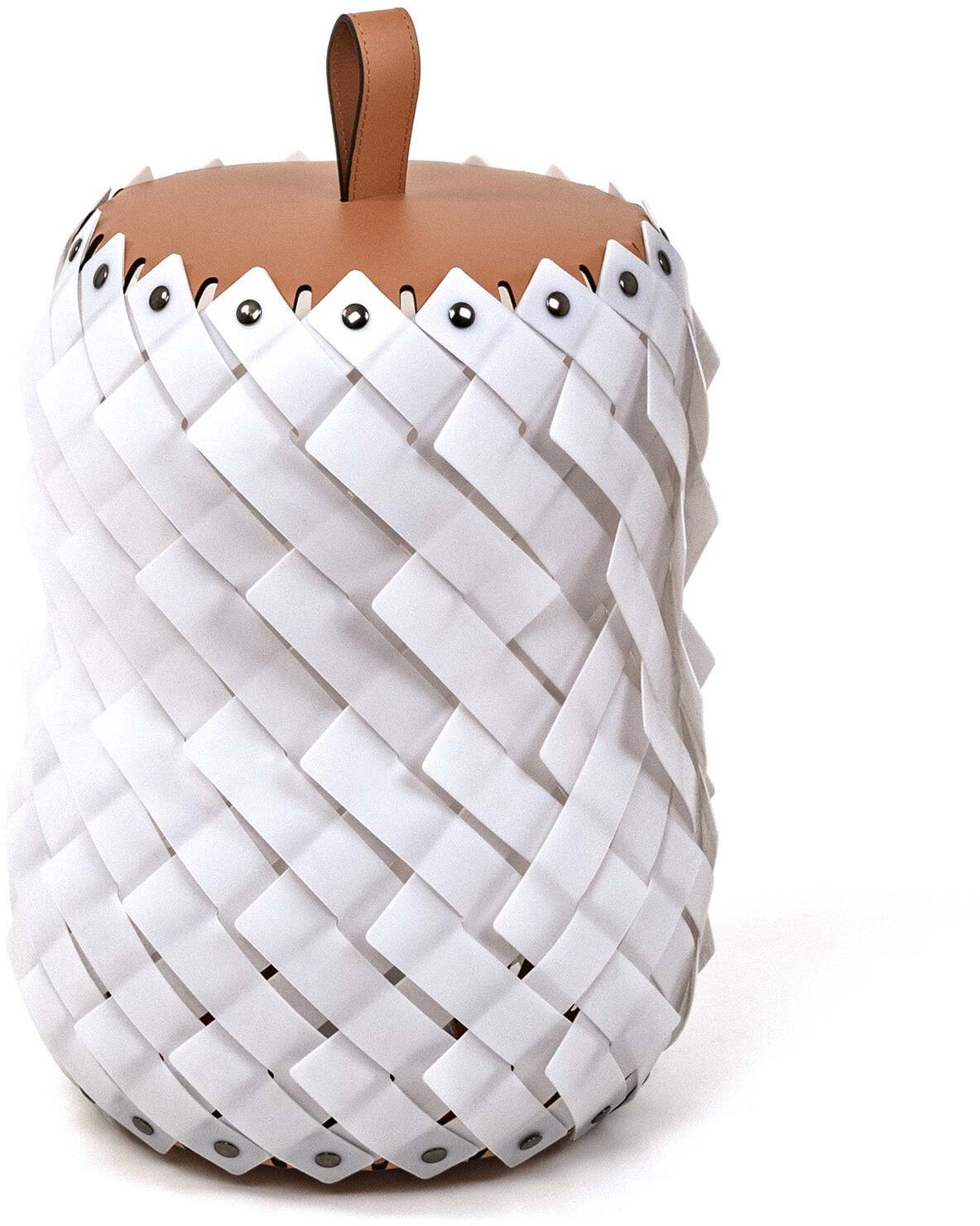 Напольный фонарь Almeria - Ø 31XH49 см / регенерированная кожа_серо-коричневый