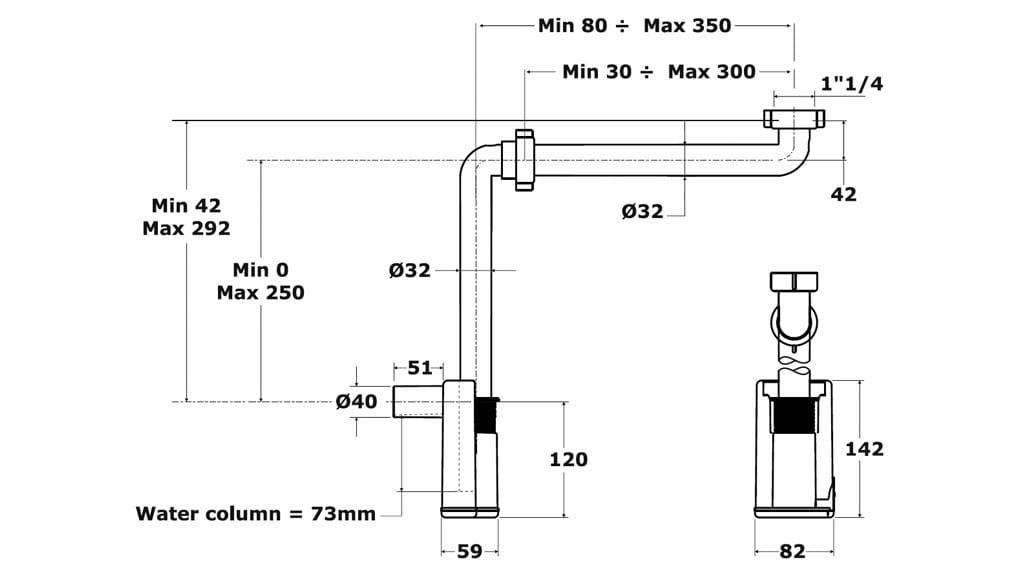 Полипропиленовый сифон для умывальника и биде Bonomini фрески ARCH-00153366 - Вид №8