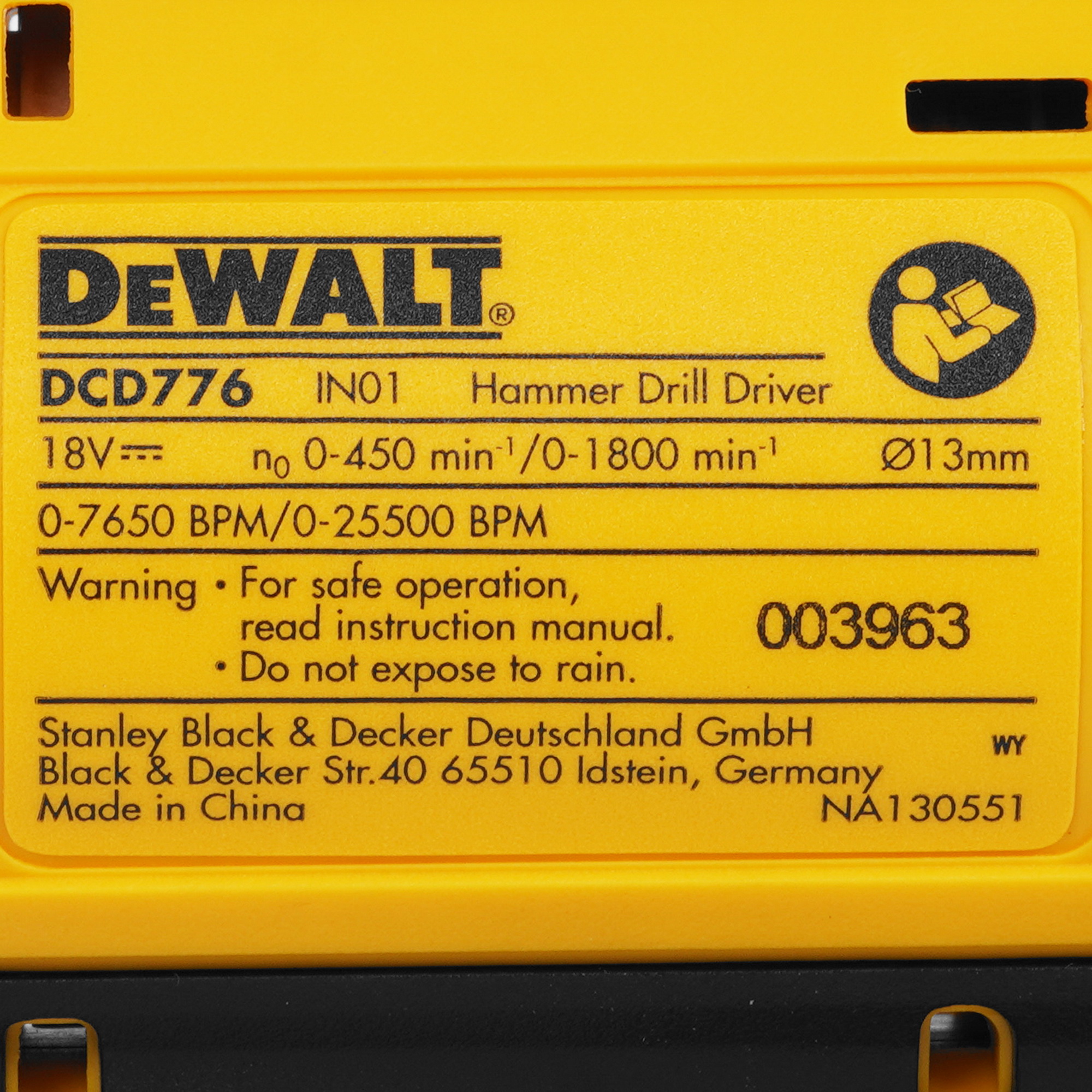 Дрель-шуруповерт DeWalt DCD776S2 XR FLEXVOLТ 18/54V 5496828 STDN-0073929 - Вид №3