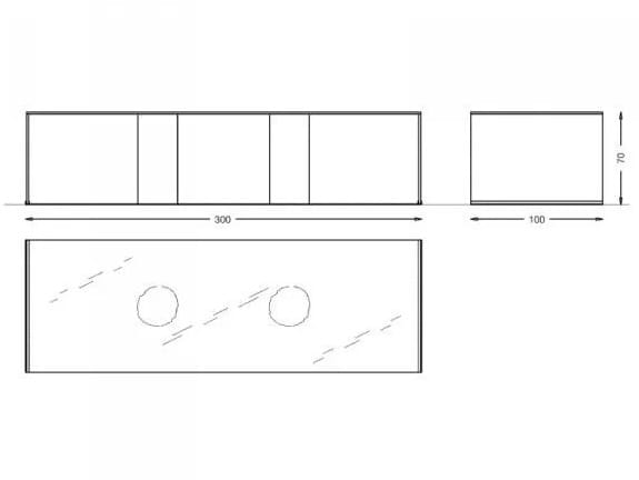 Прямоугольный стол из дерева и стекла Riva 1920 LAGUNA ARCH-00042008 - Вид №2