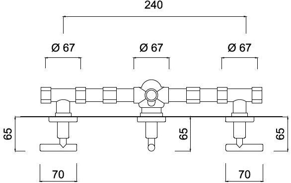 Rubinetteria Giulini Смеситель для душа на 3 отверстия с переключателем G4 F7715w2 - Вид №1