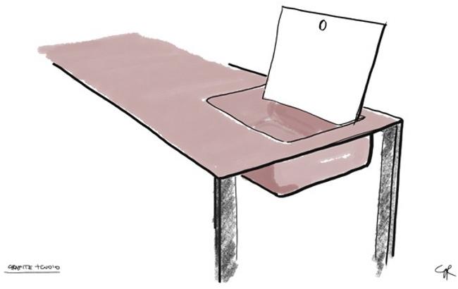 Zanotta Стол письменный из стали, столешница обтянута кожей sun-id-1471370 - Вид №2