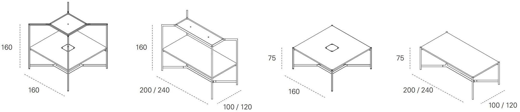 FANTONI Квадратный стол для переговоров с системой управления кабелями Hub sun-id-1436512 - Вид №3