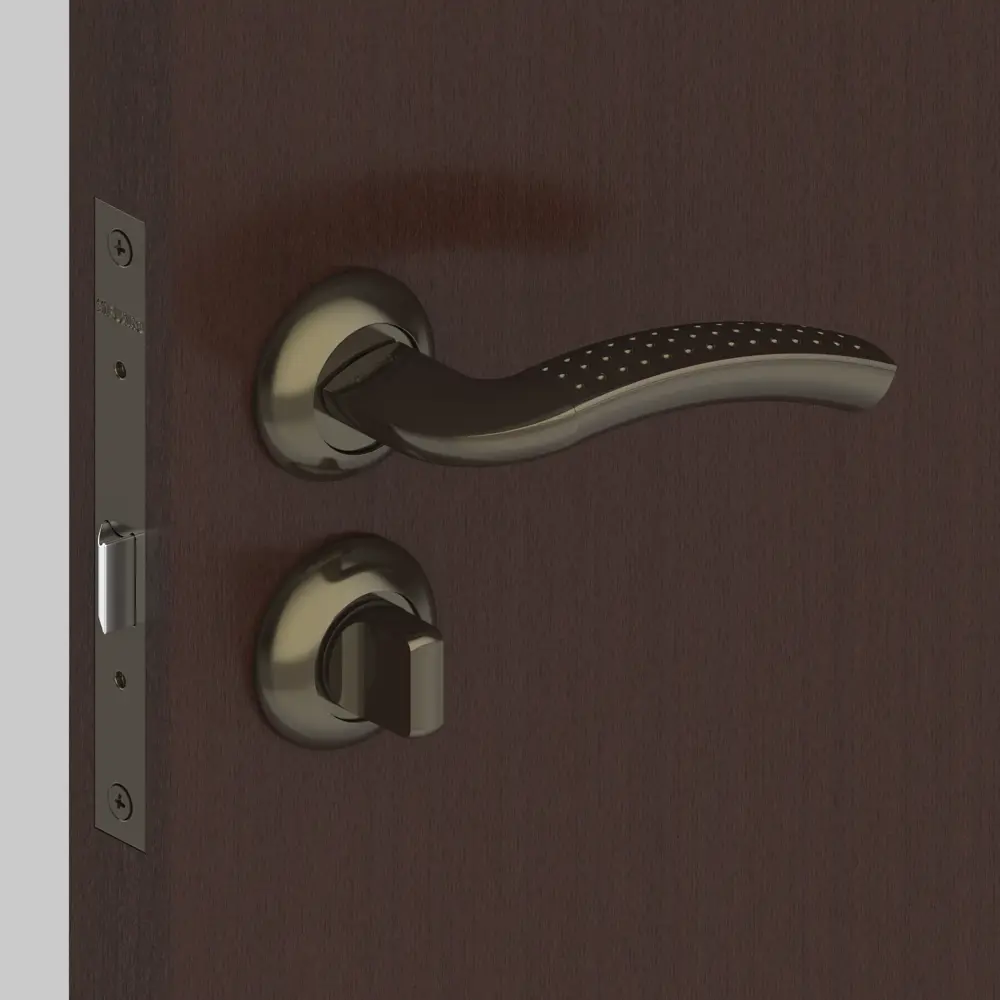 Комплект дверных ручек с запиранием SET72/Z INTRO RM/HD AB-6 зеленая бронза FUARO STLM-2116320 - Вид №7