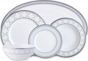 10651596 Noritake Сервиз столовый Noritake "Трефолио,платиновый кант" 6/20 Фарфор костяной