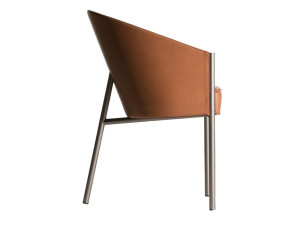 Кожаный мягкий стул с подлокотниками