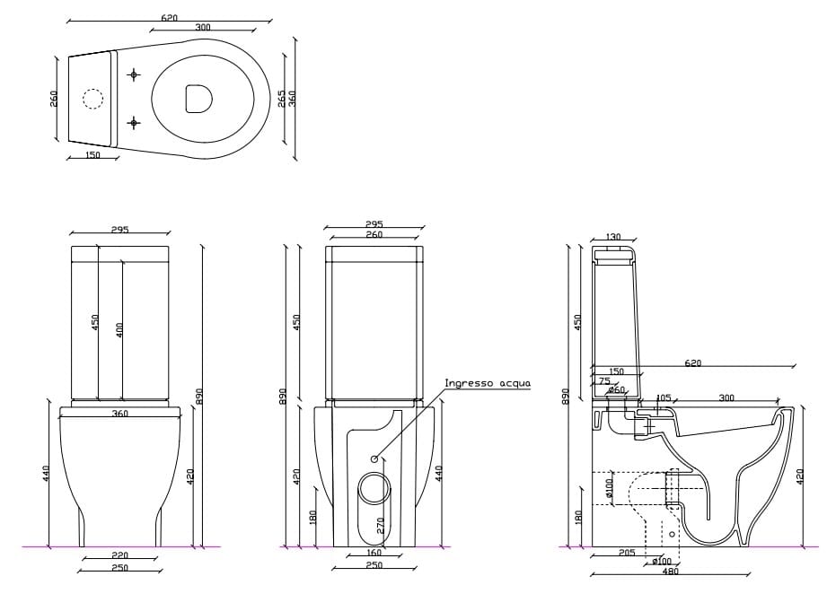 Керамический цельный туалет Galassia ARCH-00128867 - Вид №2