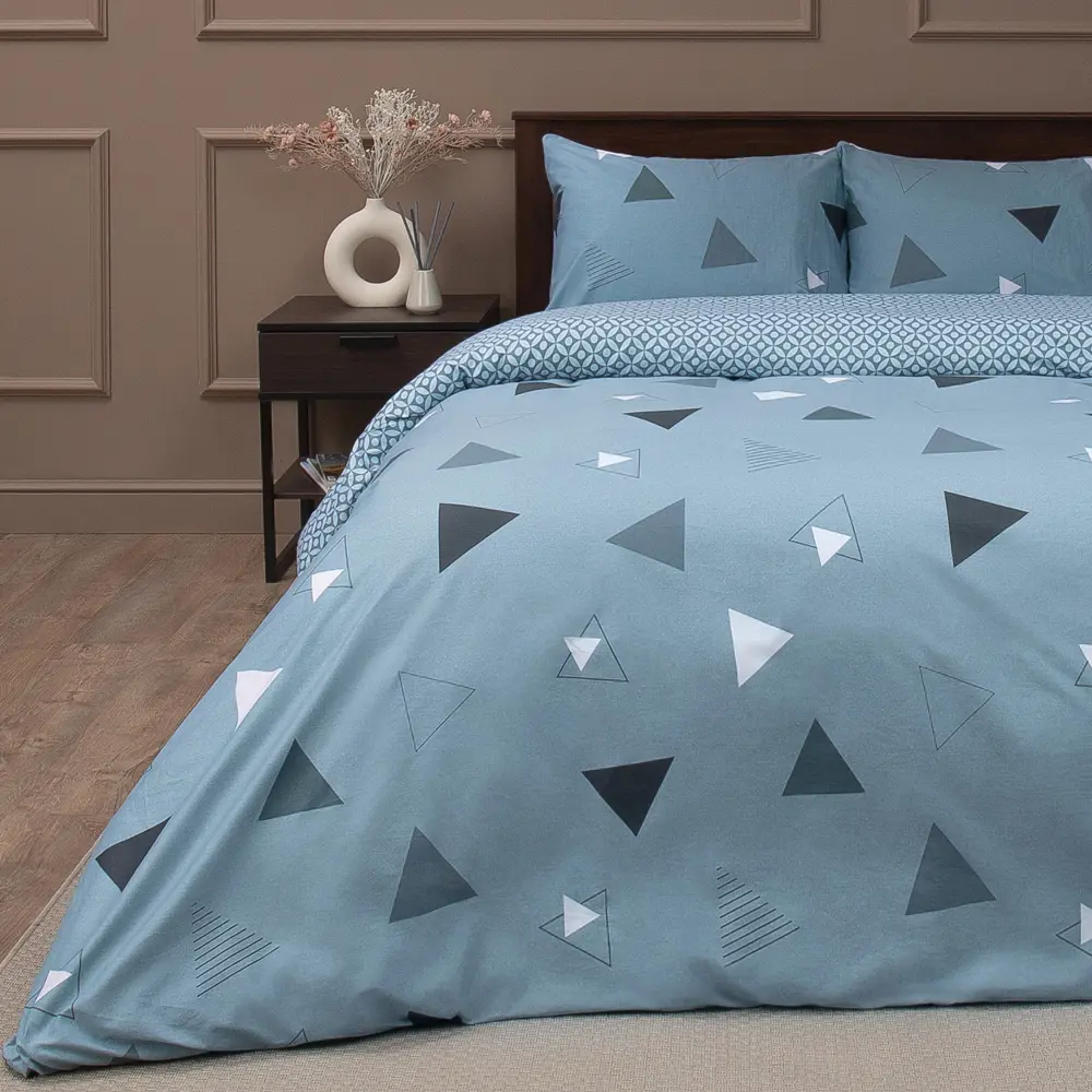 Комплект постельного белья Amore Mio Сканди евро сатин серый STLM-2206207