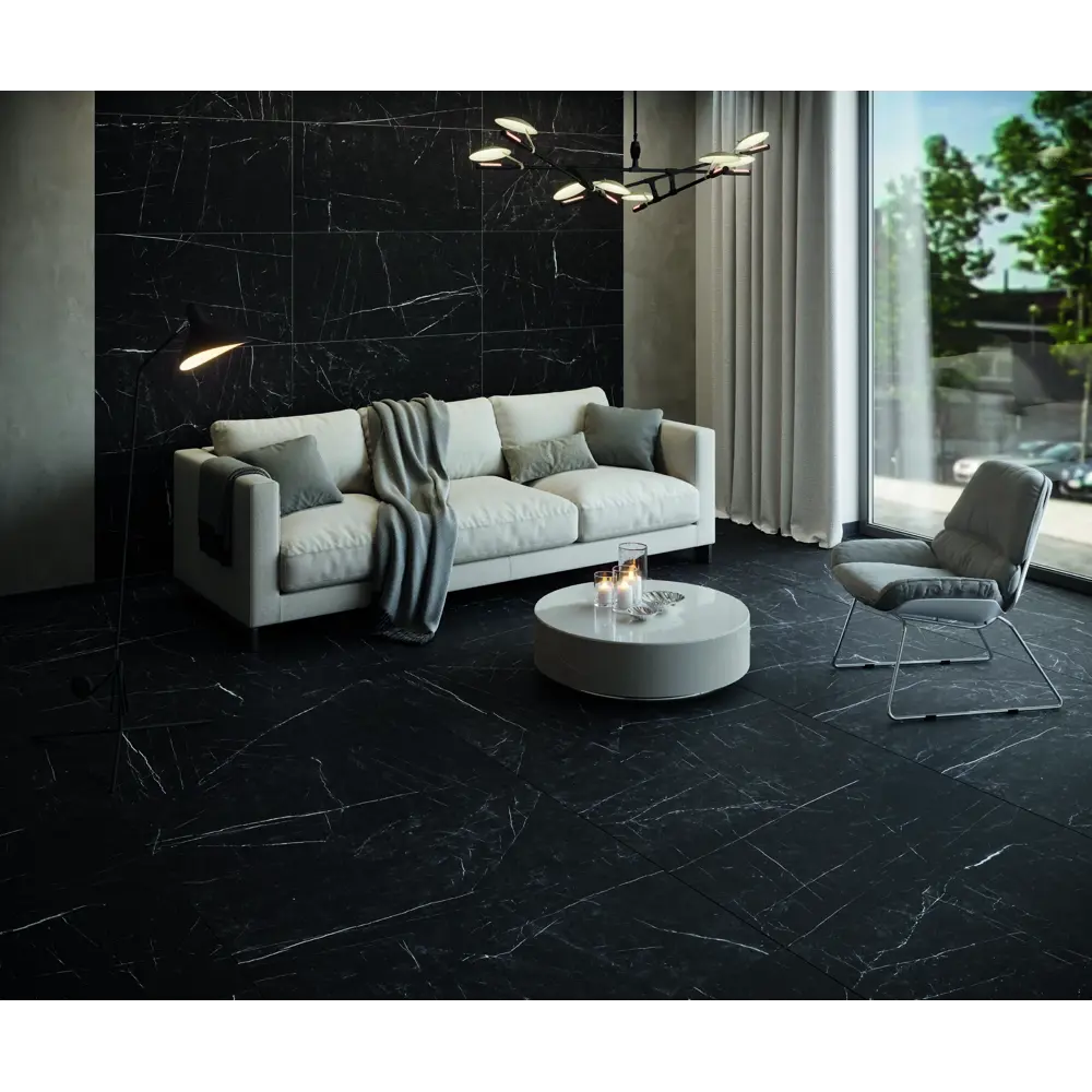 Керамогранит Estima RL03 80x80 см 1.28 м² неполированный цвет черный Royal STLM-2119412