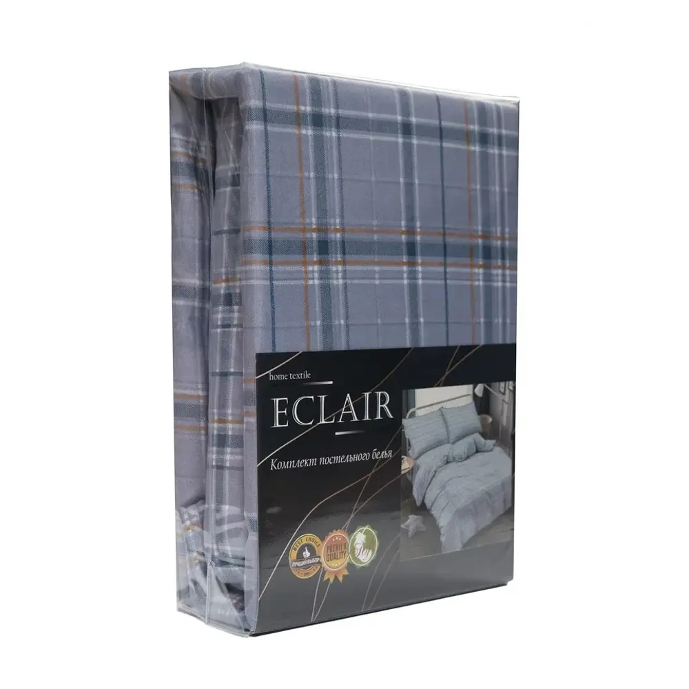 Комплект постельного белья Eclair Джекет евро полисатин серо-голубой 89396262 STLM-1383833 - Вид №5