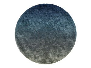 Круглый коврик ручной работы из мохера и бамбука