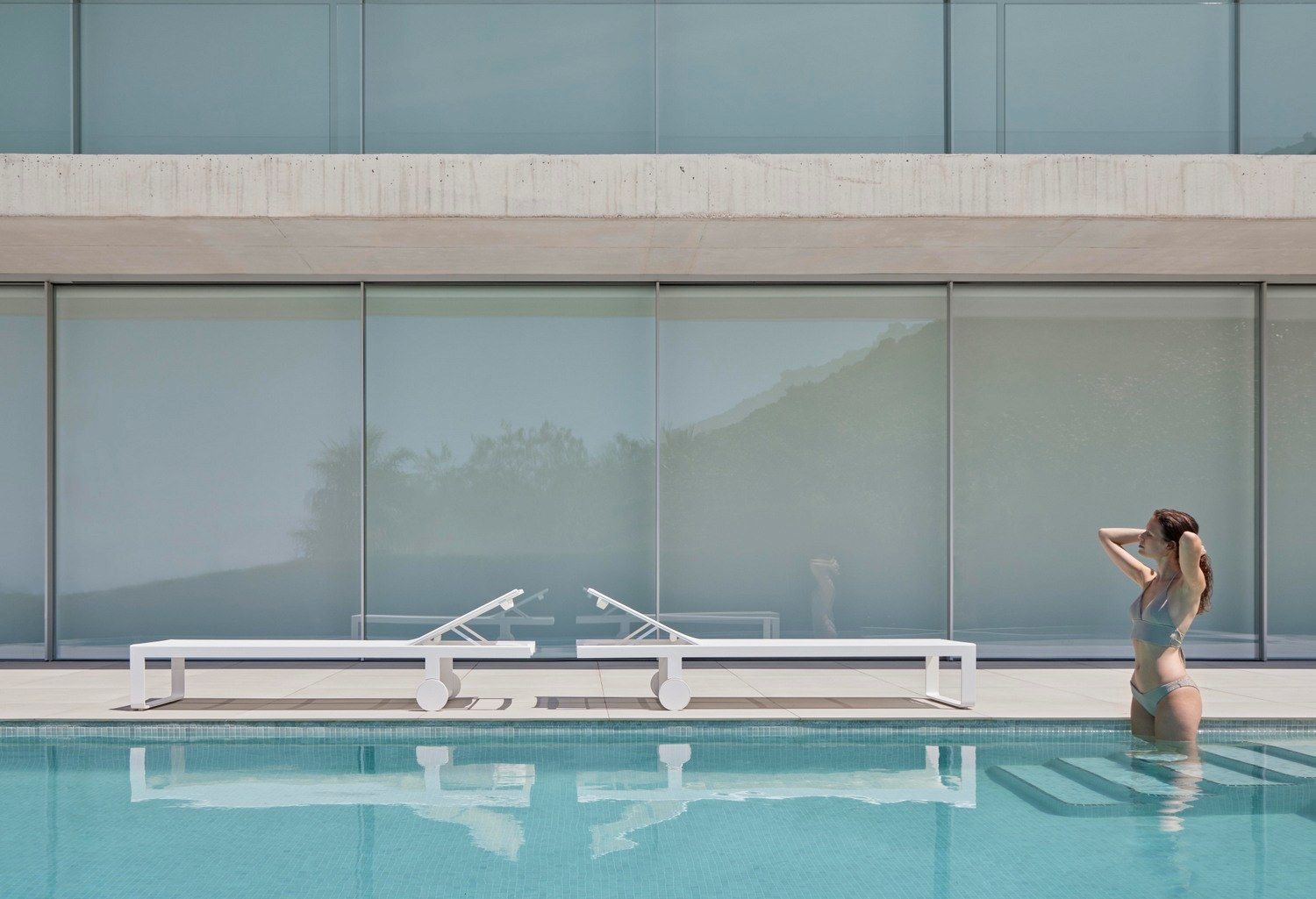 Шезлонг с откидной спинкой Batyline® с колесами GANDIABLASCO Плоский текстиль ARCH-00103526 - Вид №4