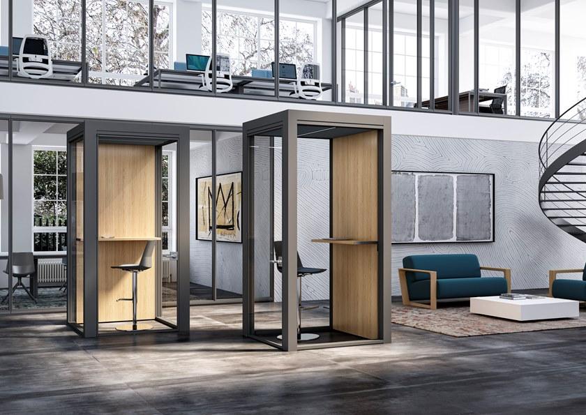 Quadrifoglio Акустический мультимедийный офисный остров из алюминия и дерева sun-id-1406844 - Вид №2