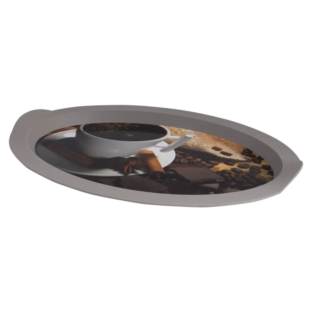 Поднос овальный с декором "Кофе" 47x35x4см 82635891 STLM-2166733 ALEANA  - Вид №1